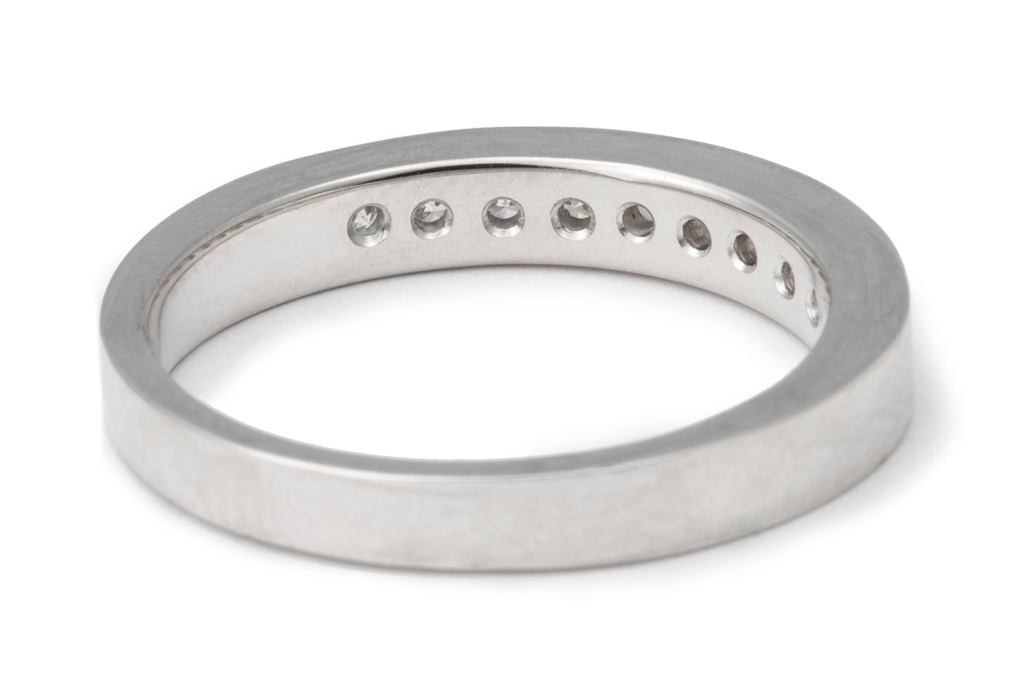 Men’s Diamond Channel Wedding Band in 18K White Gold