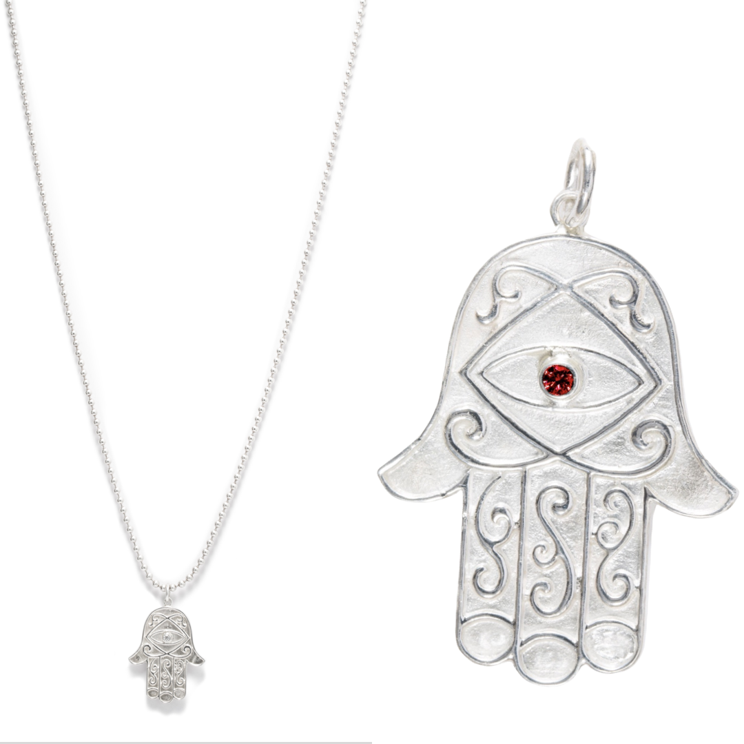 The Hamsa Hand Pendant with Birthstone